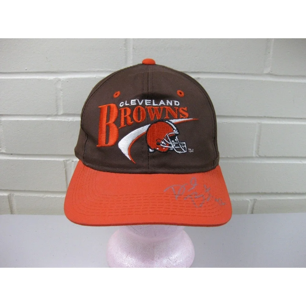 Vintage 90s Cleveland Browns Snapback Hat Cap NFL Desmond Bryant Autograph